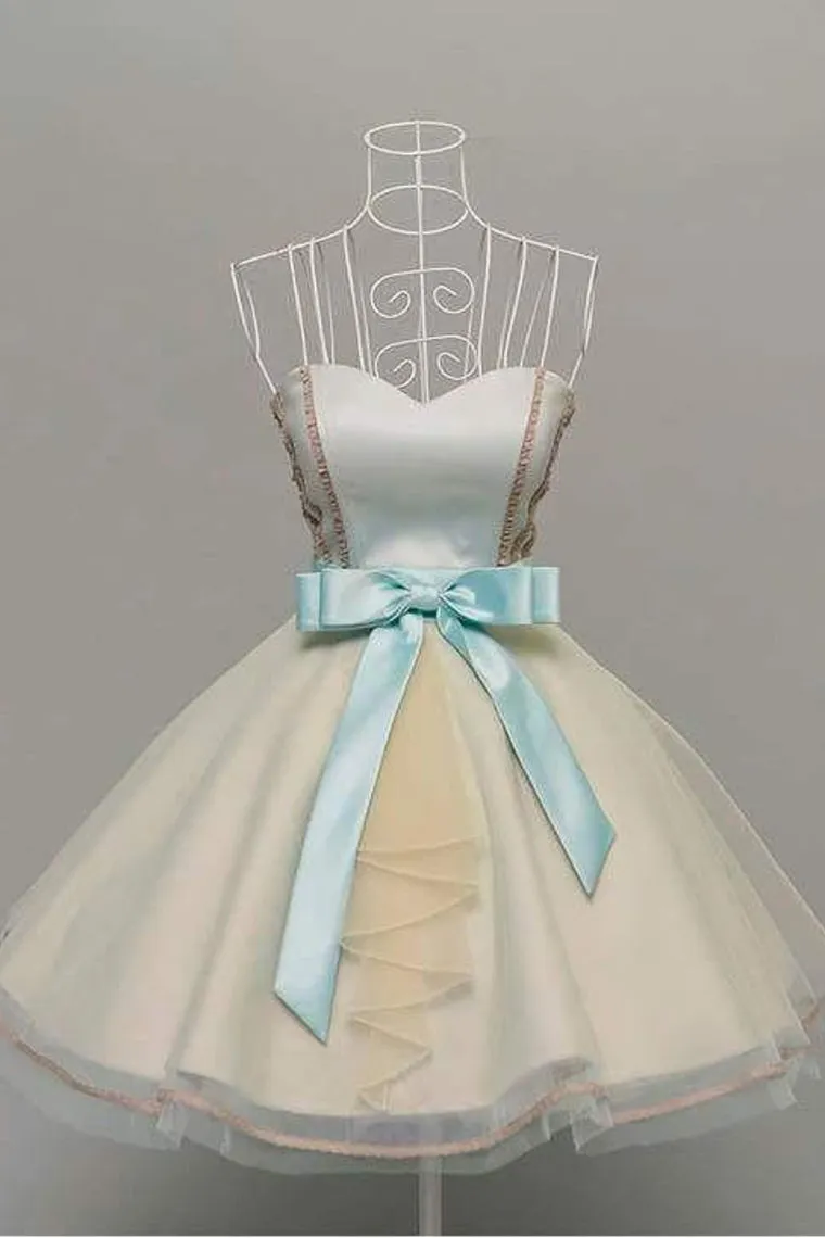 2024 Homecoming Dresses A Line Sweetheart Tulle With Bow Knot