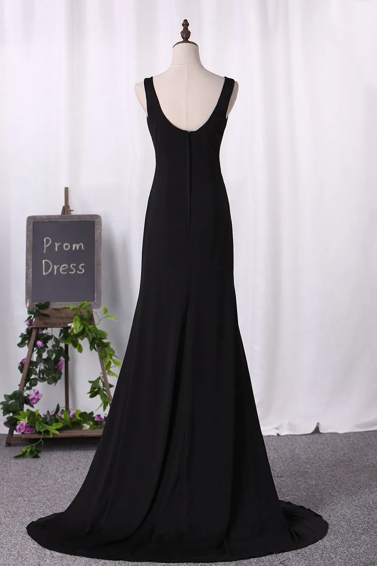 2024 Spandex Evening Dresses Straps Sweep Train Mermaid