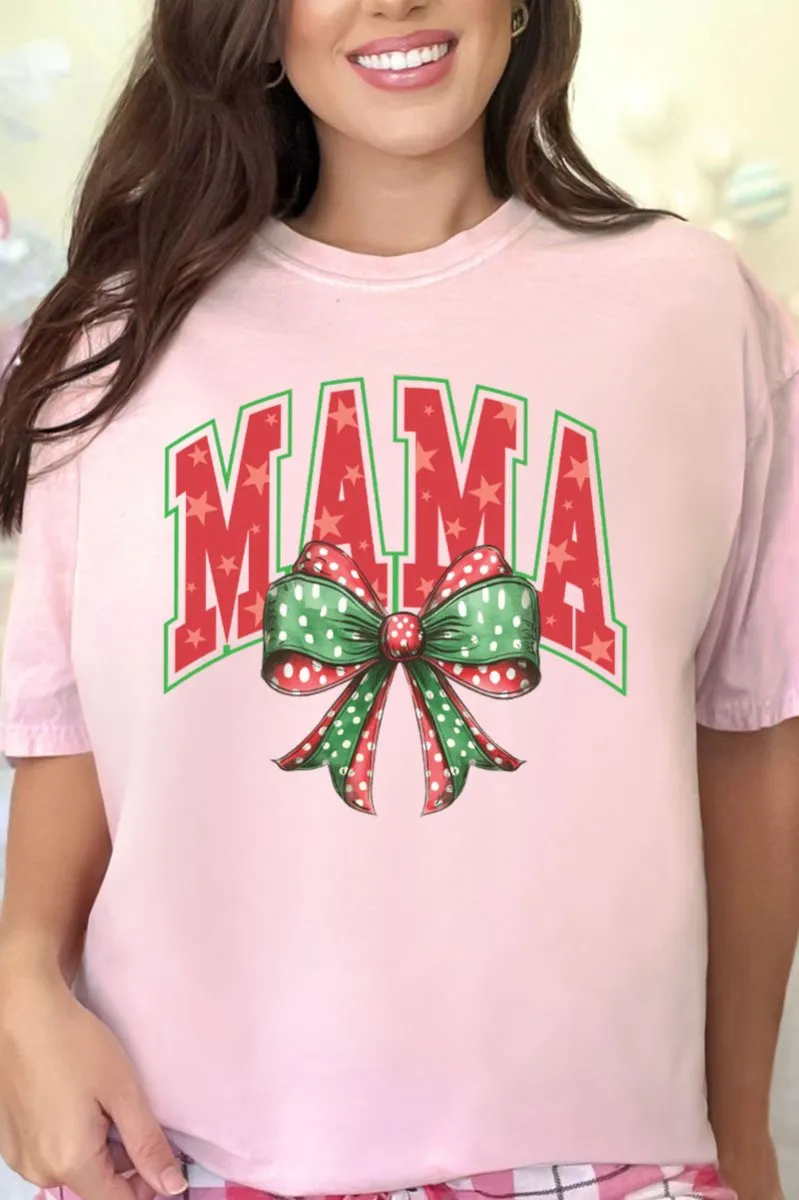 Arched Red And Green Mama Comfort Colors Adult Ring-Spun Cotton Tee