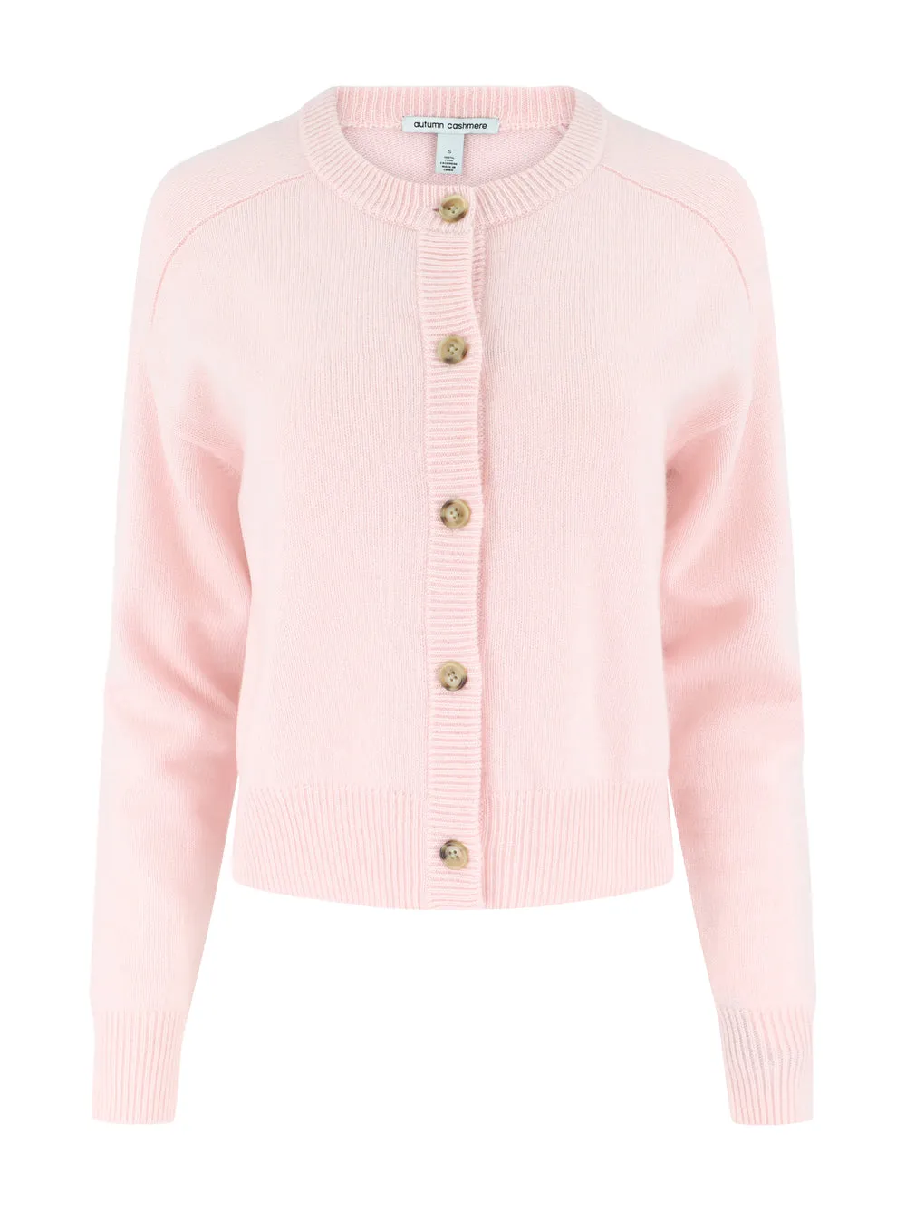 Autumn Cashmere Saddle Shoulder Cardigan in Rosebud