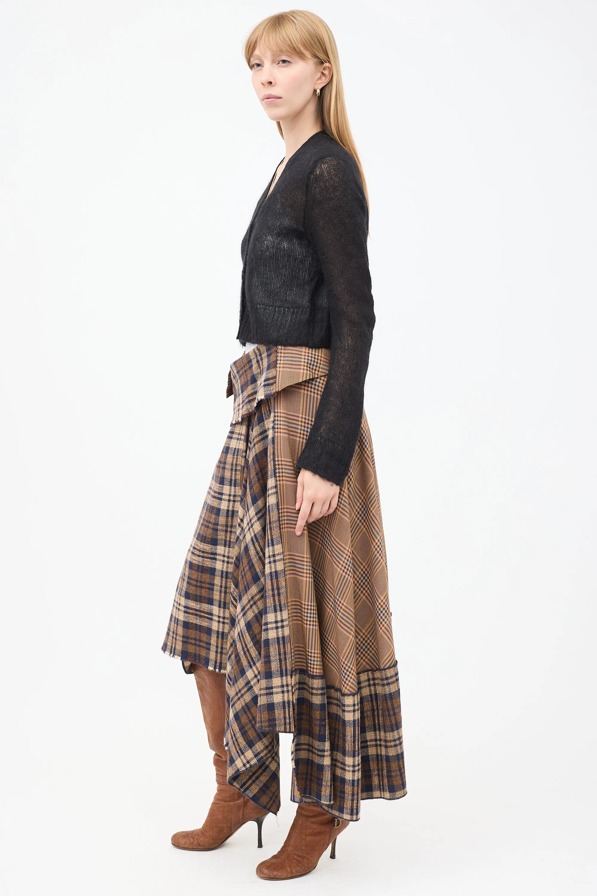 Black Mohair Cropped Cardigan