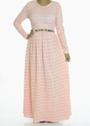 Blush Chevron Lace dress