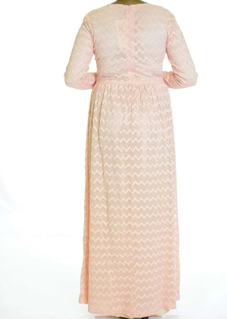 Blush Chevron Lace dress