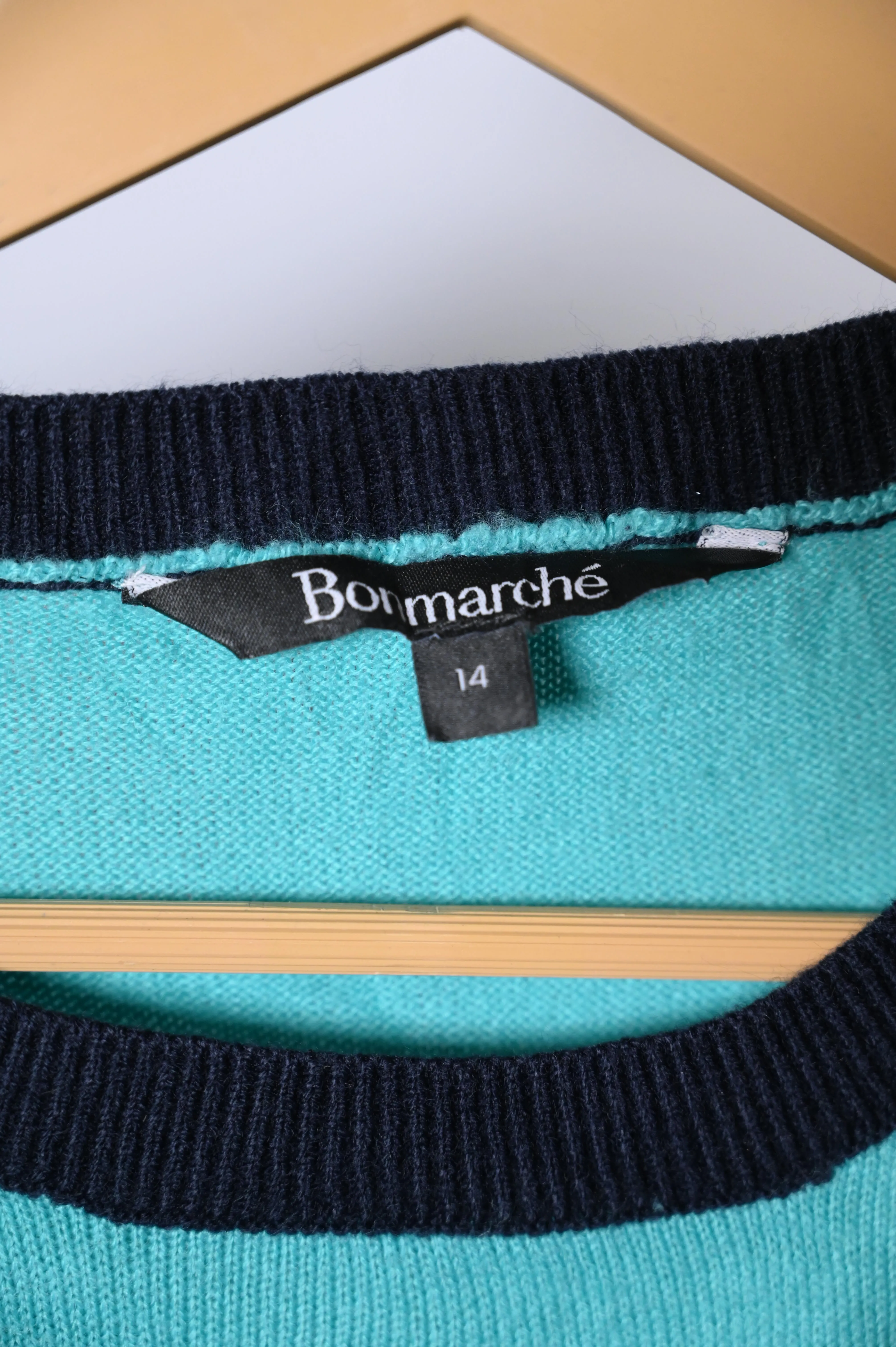 Bonmarche Medium Blue, Black, and White Sweatshirt