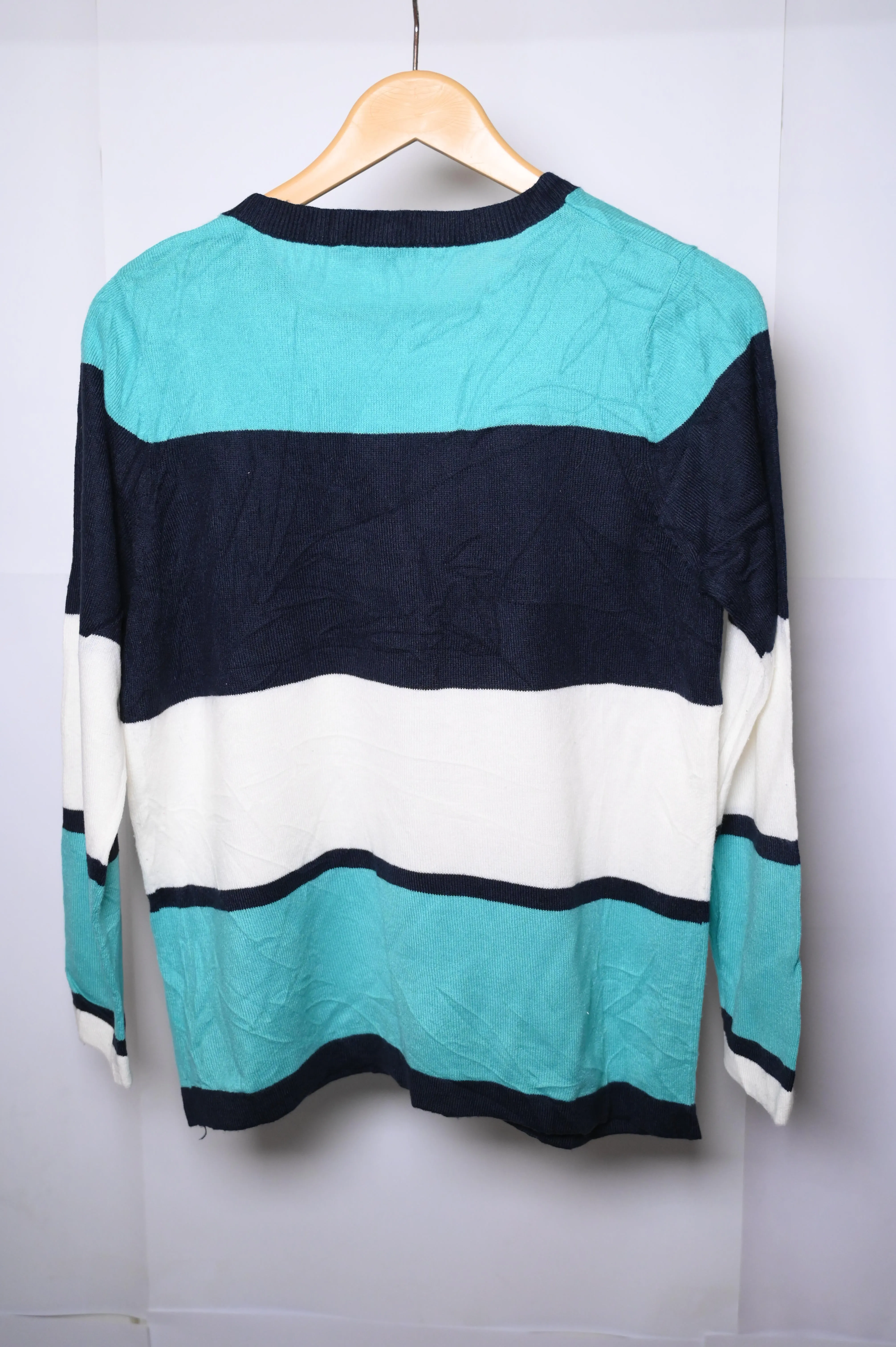 Bonmarche Medium Blue, Black, and White Sweatshirt
