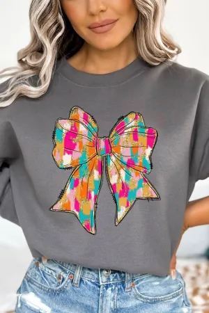 Brushed Colorful Coquette Bow Unisex NuBlend Crew Sweatshirt