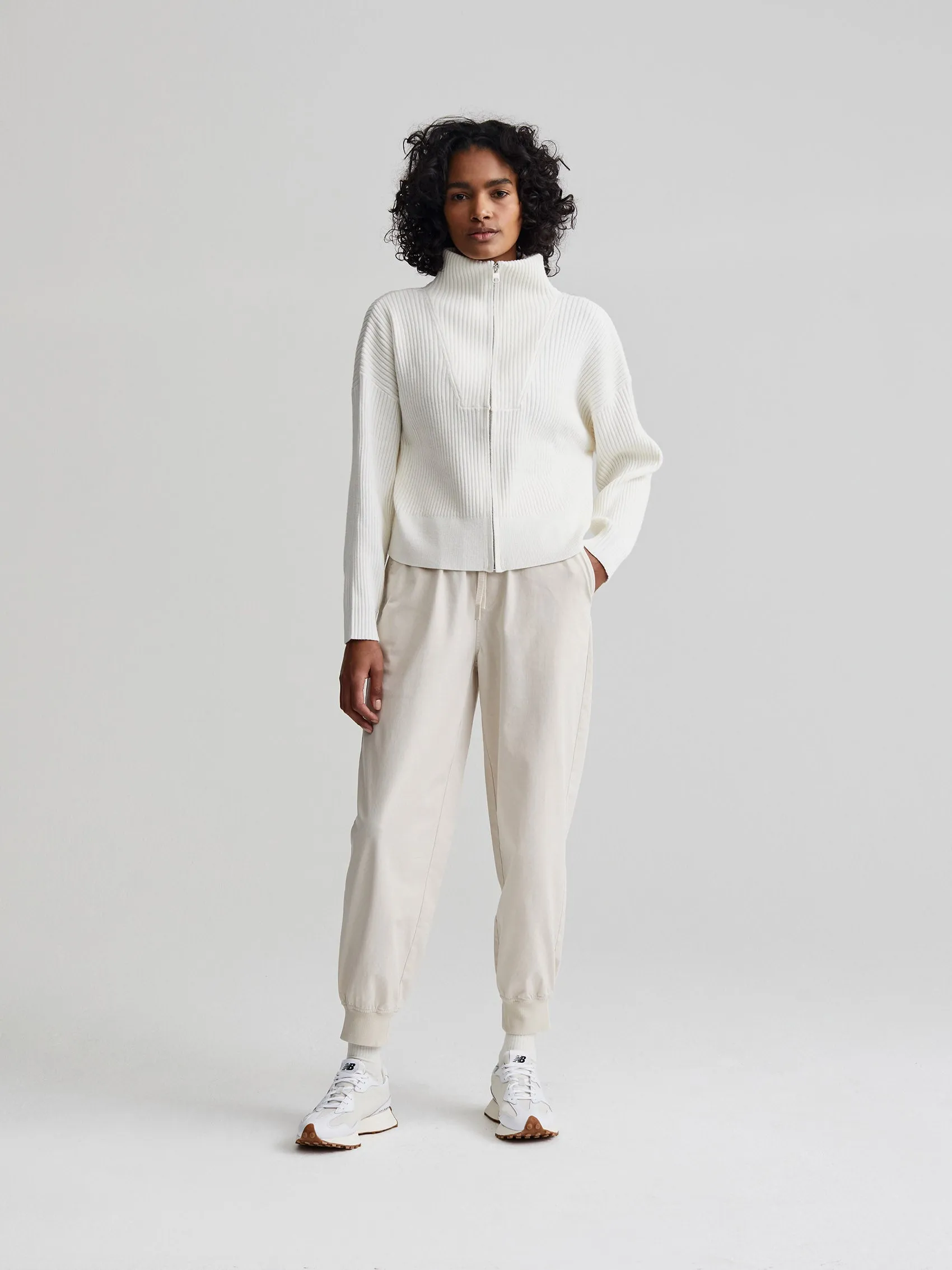 Carmen Zip-Through Rib Knit