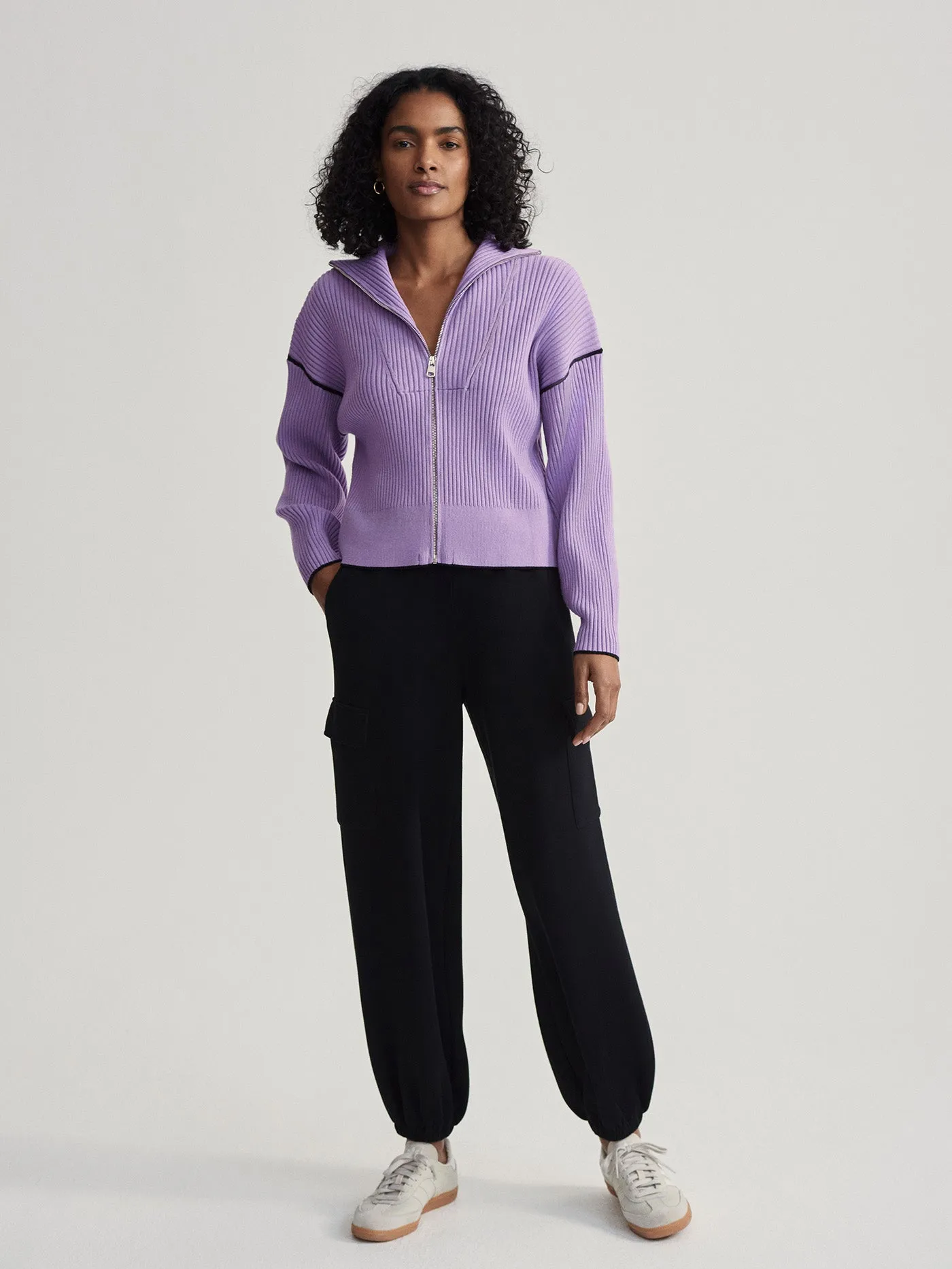 Carmen Zip-Through Rib Knit