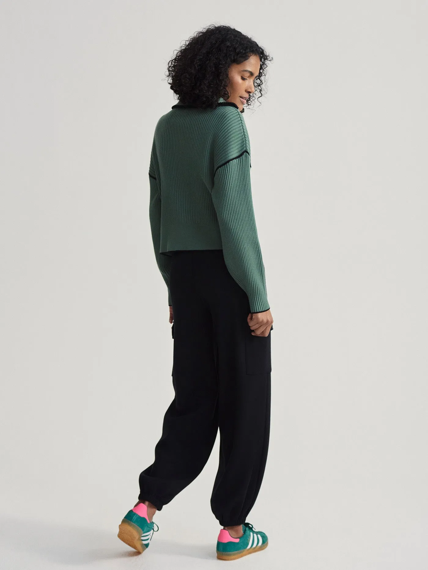 Carmen Zip-Through Rib Knit
