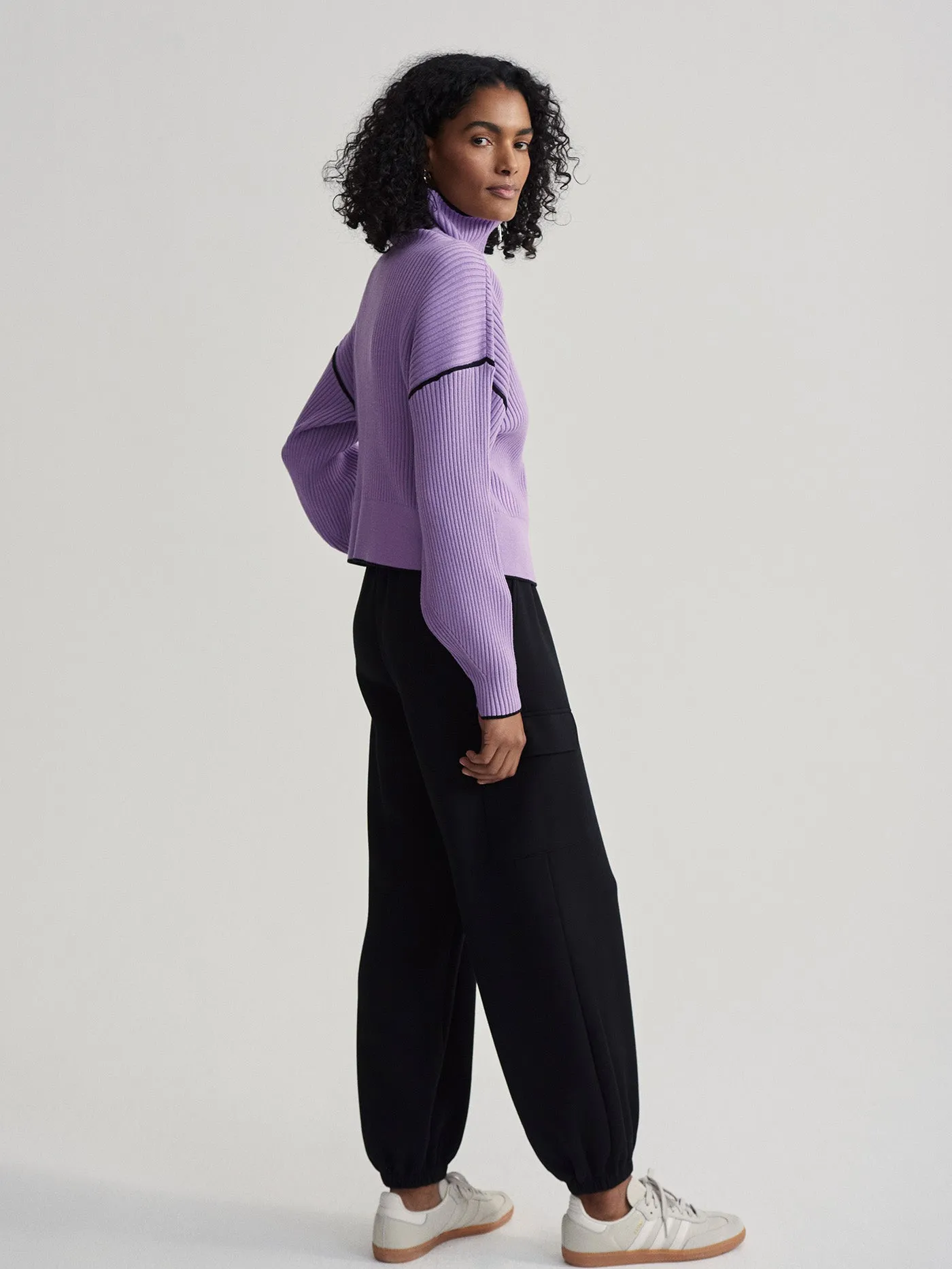 Carmen Zip-Through Rib Knit