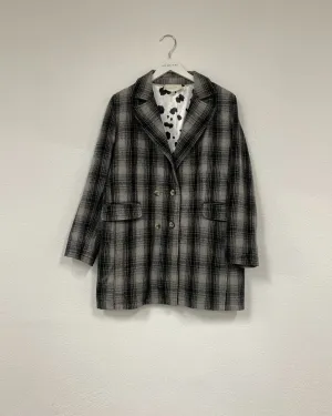 Checked wool coat