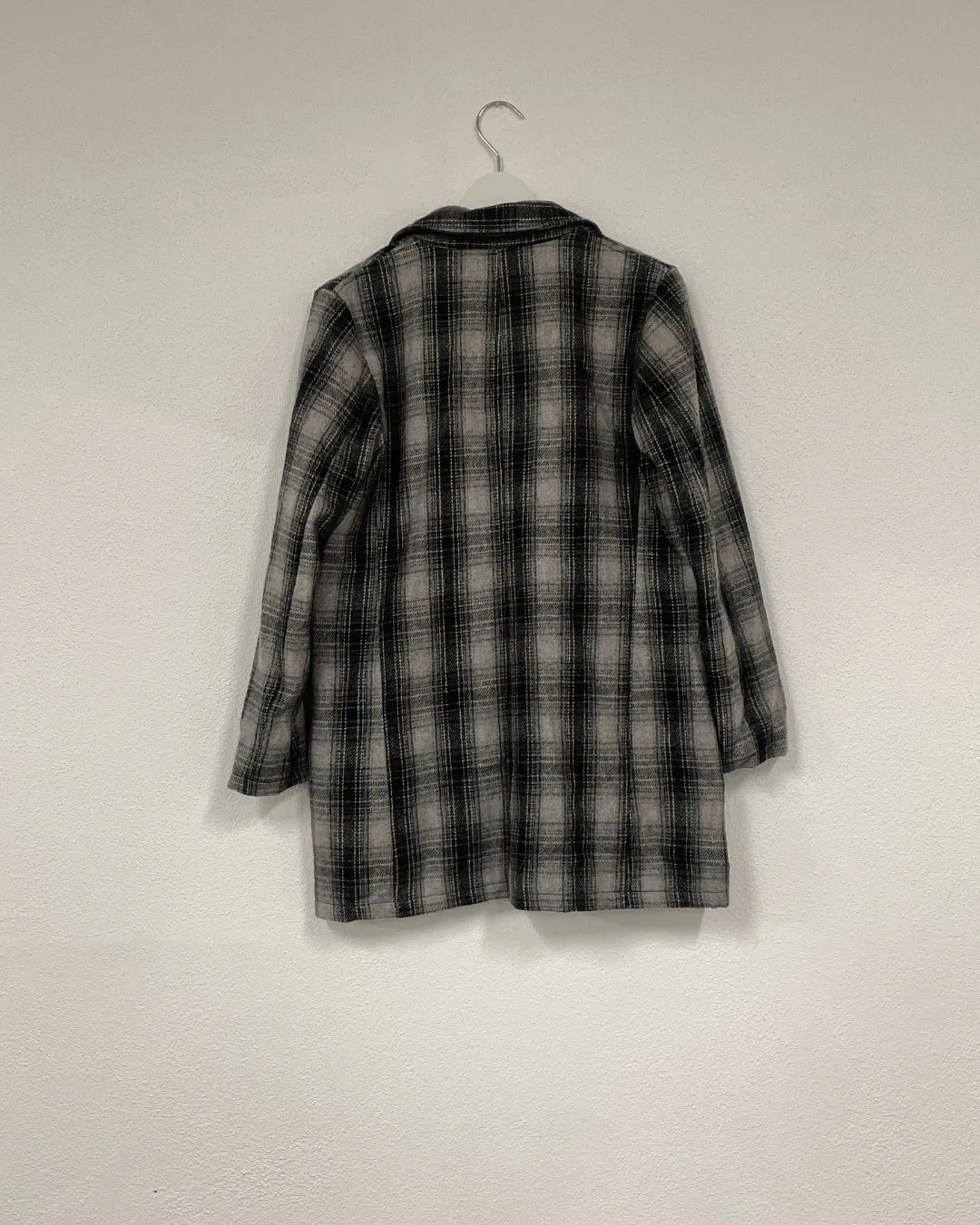 Checked wool coat