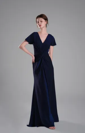 Chic Draped V-Neckline Twisted Waist A-line Dresses