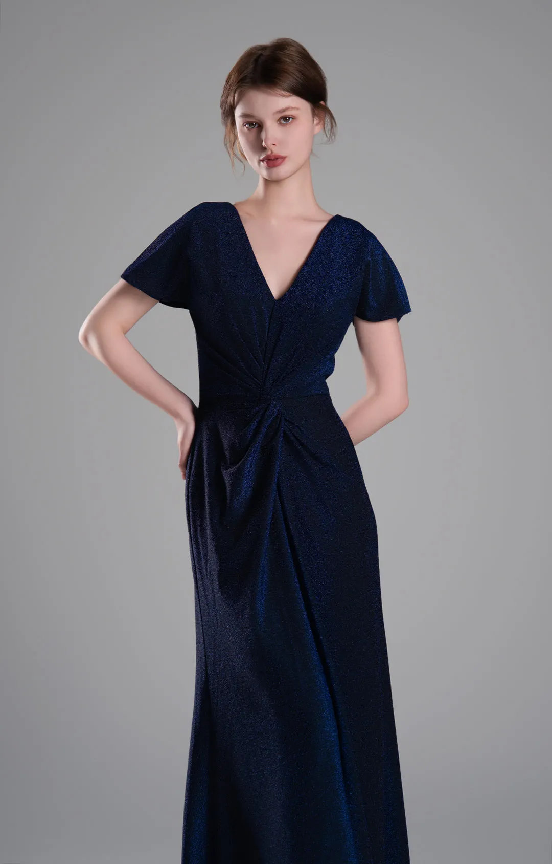 Chic Draped V-Neckline Twisted Waist A-line Dresses