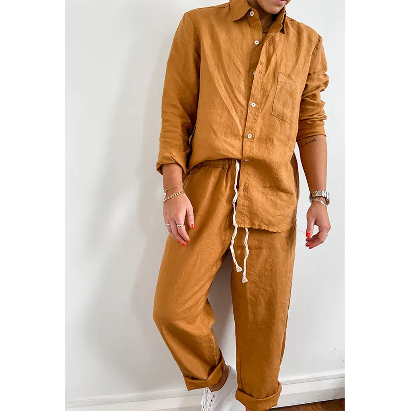 Clay French Linen Long Pants