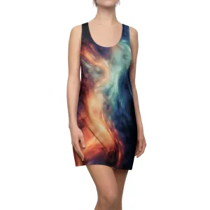 Cosmic Wave -  Women's Cut & Sew Racerback Dress (AOP)