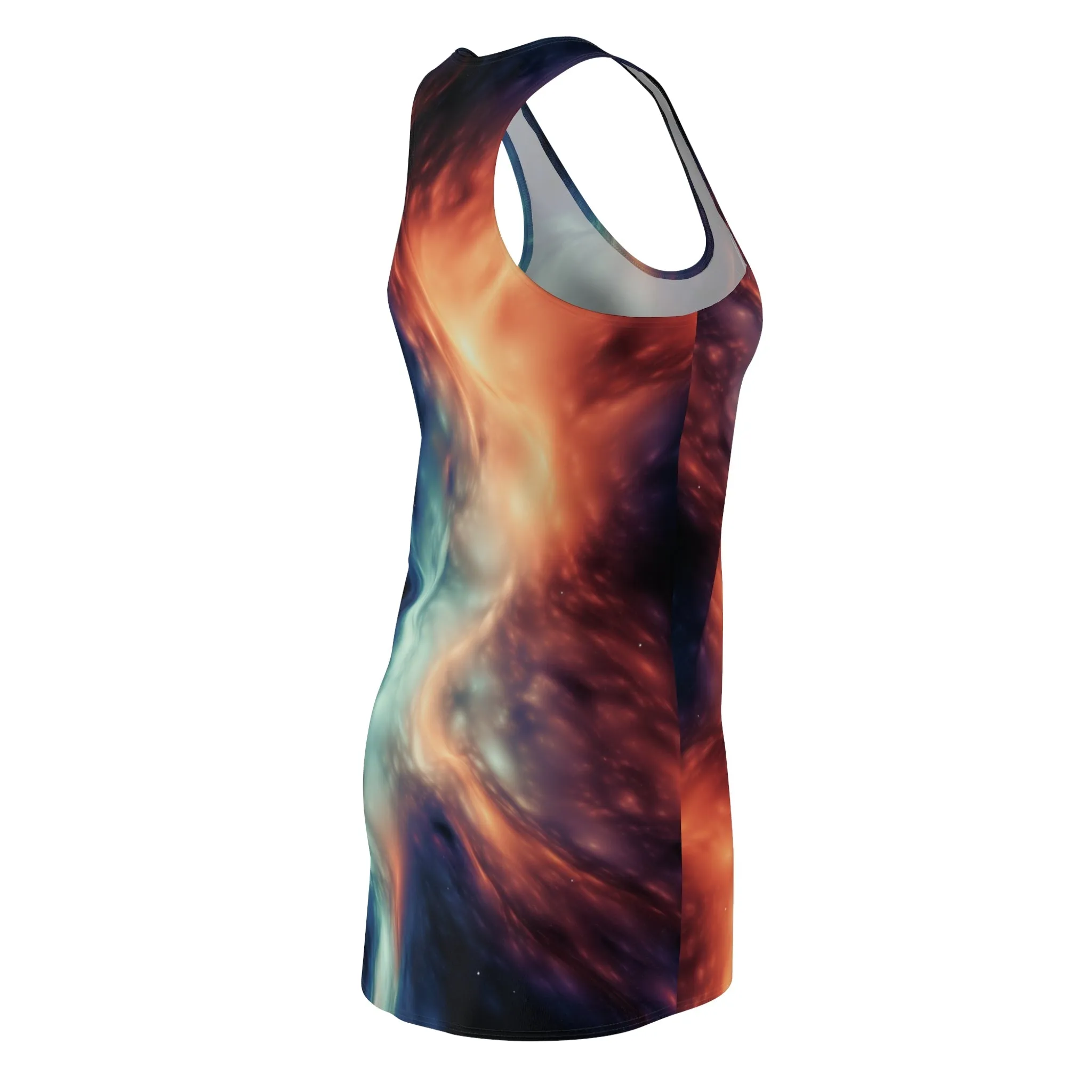 Cosmic Wave -  Women's Cut & Sew Racerback Dress (AOP)