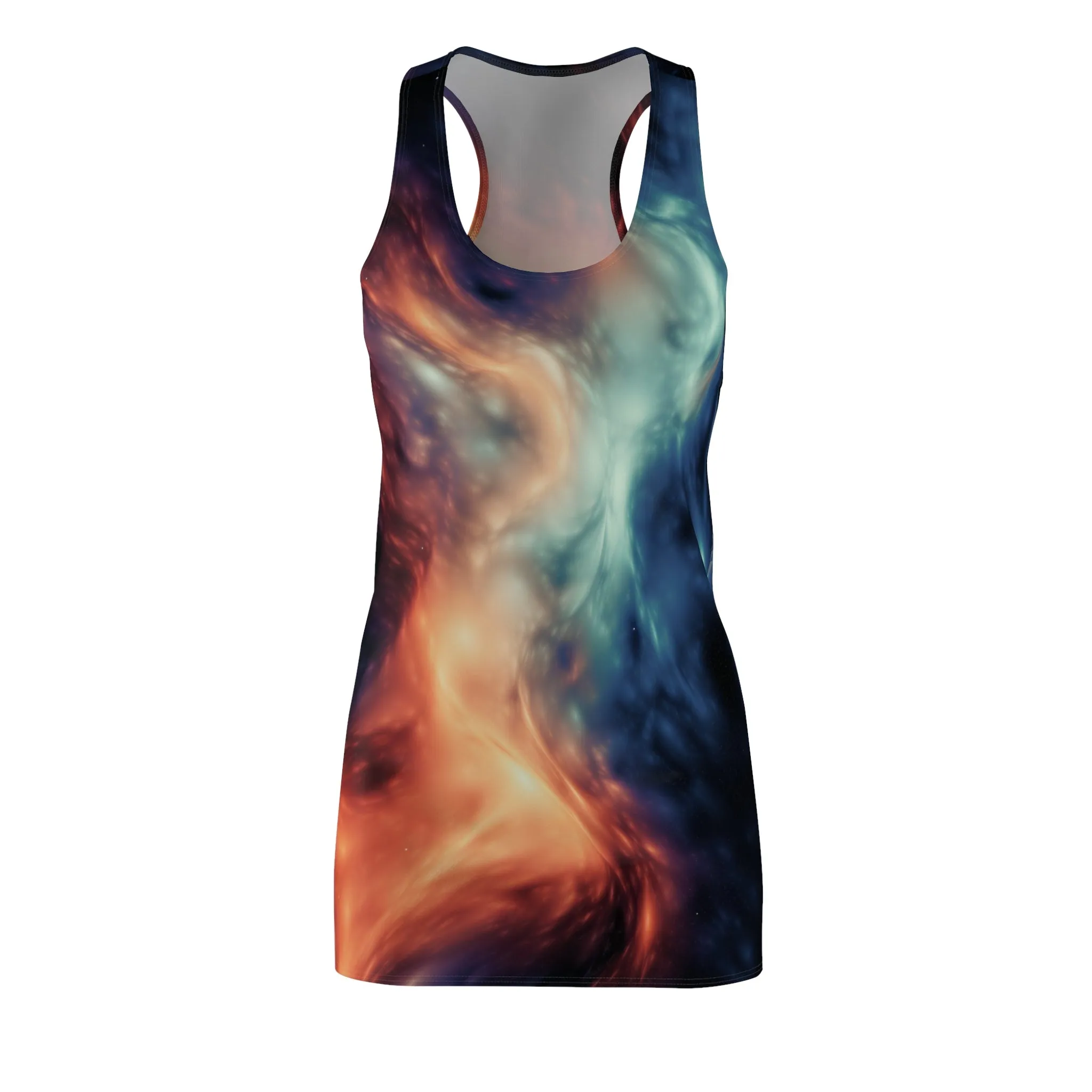 Cosmic Wave -  Women's Cut & Sew Racerback Dress (AOP)