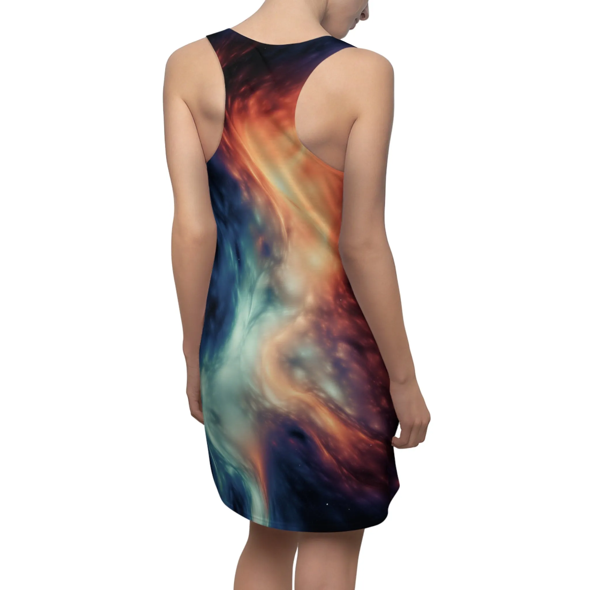 Cosmic Wave -  Women's Cut & Sew Racerback Dress (AOP)