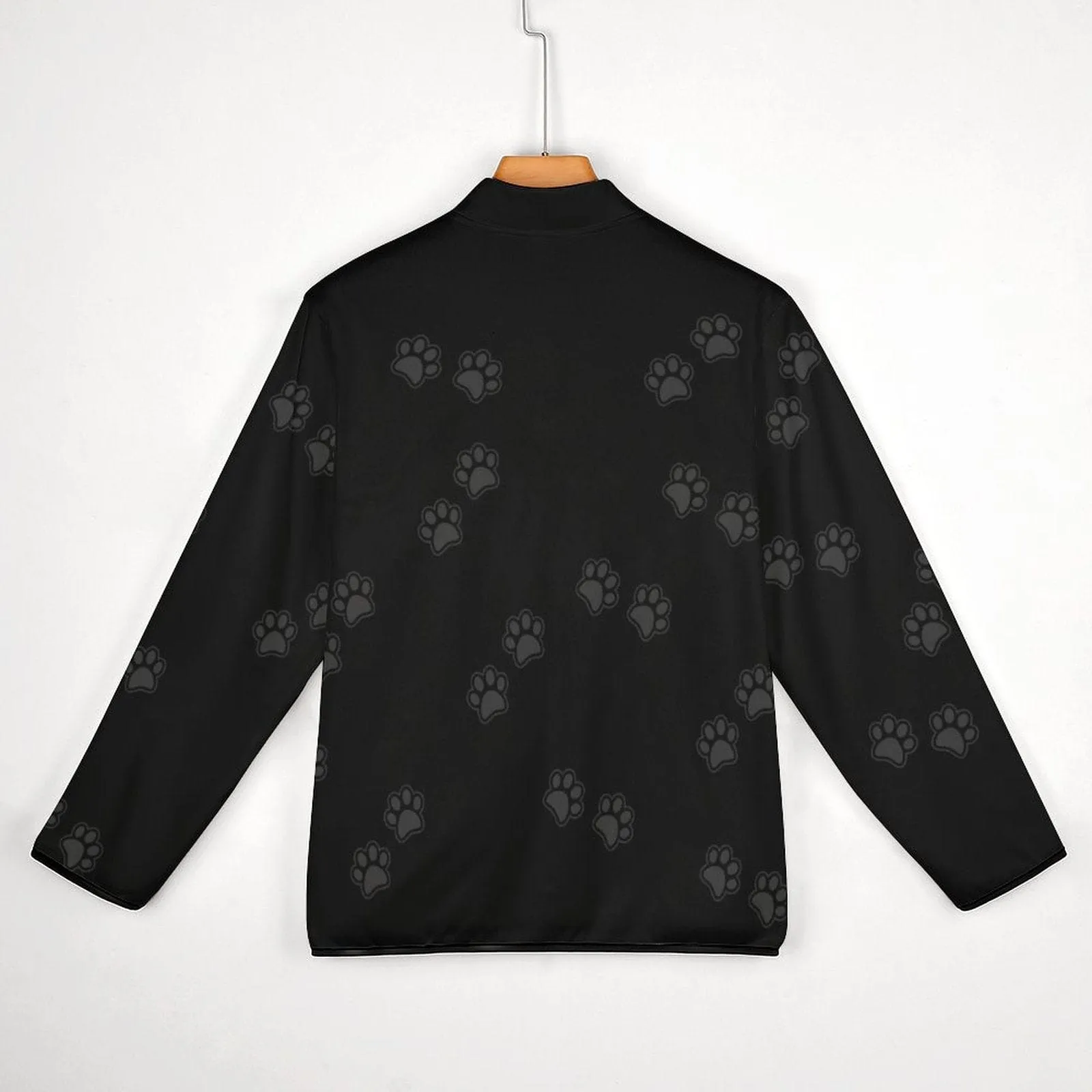 Custom Face Pet Dog Paw Print Loose Sweatshirts Personalized Men's Stand Collar Sweatshirts