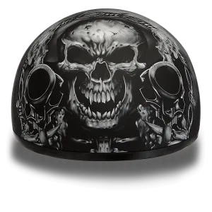 D6-G D.O.T. DAYTONA SKULL CAP - W/ GUNS