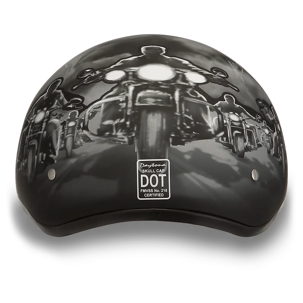 D6-G D.O.T. DAYTONA SKULL CAP - W/ GUNS