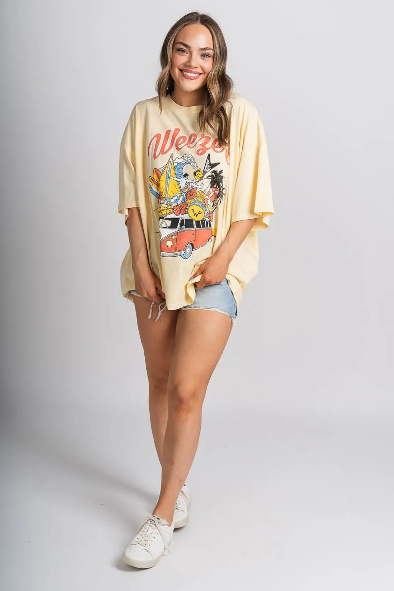 DayDreamer Weezer collage oversized tee yellow fizz