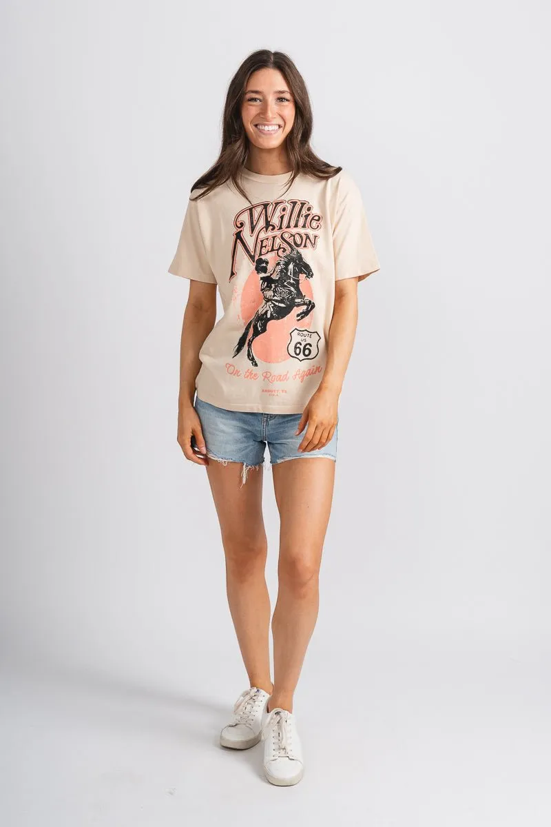 DayDreamer Willie Nelson Route 66 tee sand