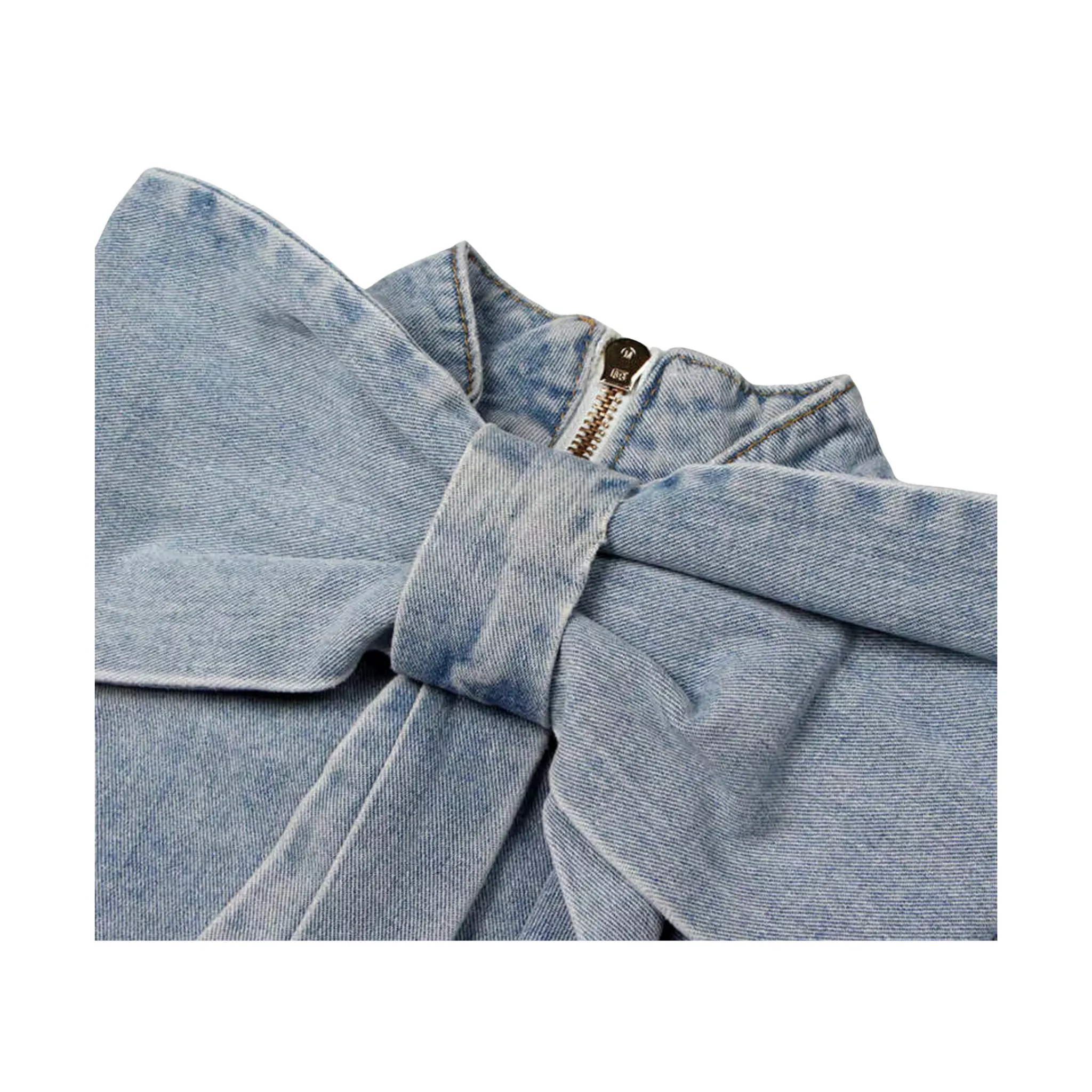 Denim Bow Blouse