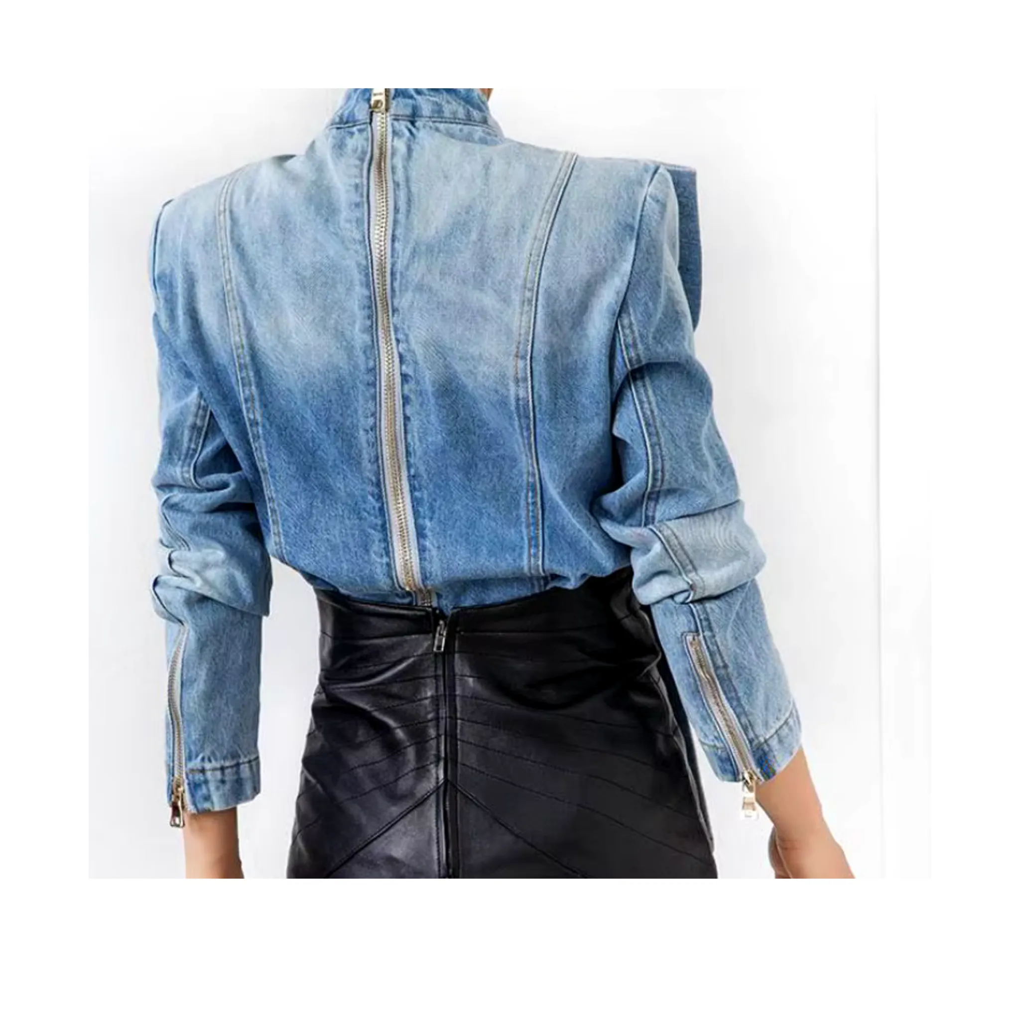 Denim Bow Blouse