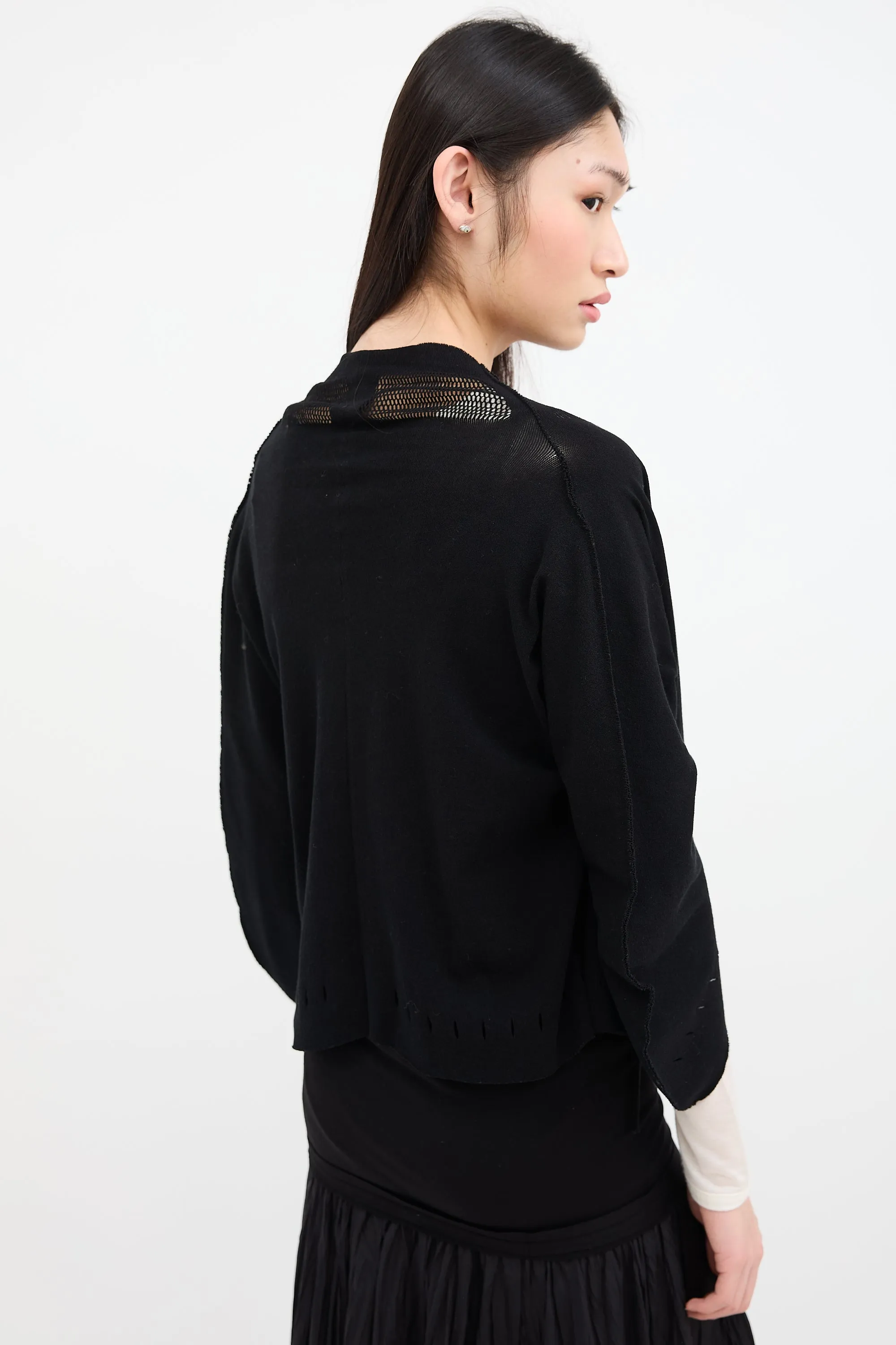 Fete Black Cropped Cardigan