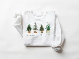 Four Basket Tree Womens Christmas Sweatshirt