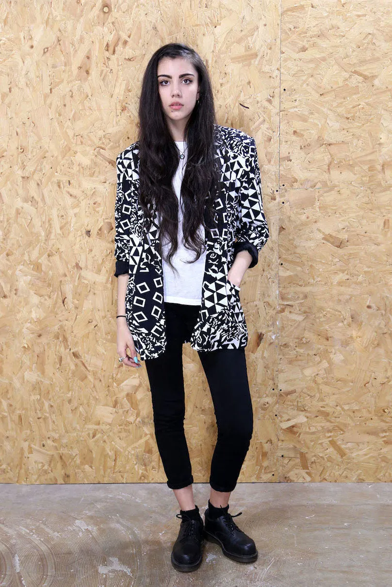 Geometric 80s Print Blazer