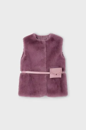 girls fur vest with belt