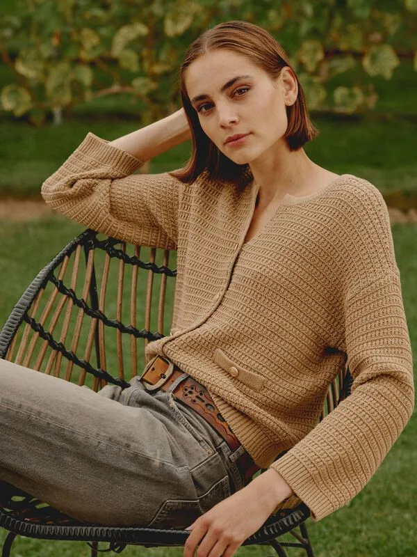 Gold Textured Cardigan