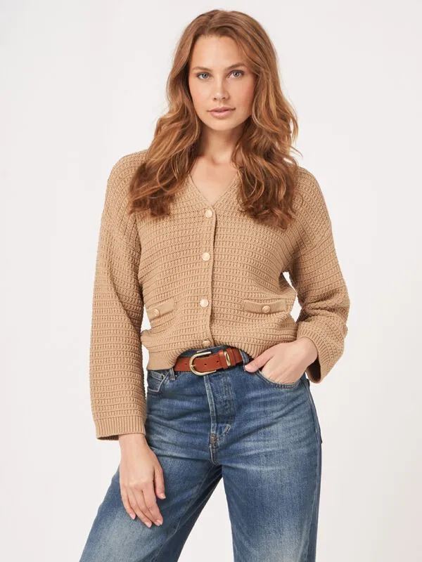 Gold Textured Cardigan