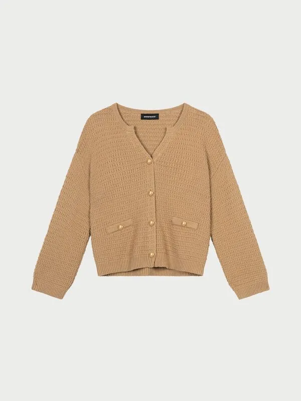 Gold Textured Cardigan