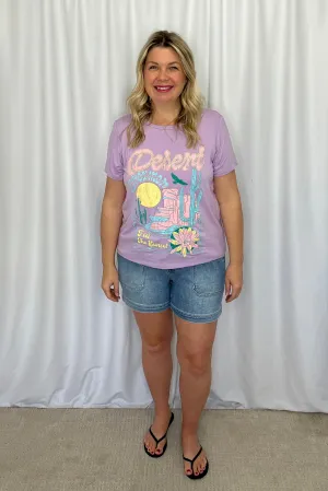 Graphic Tee "Desert Dreams" - Lilac