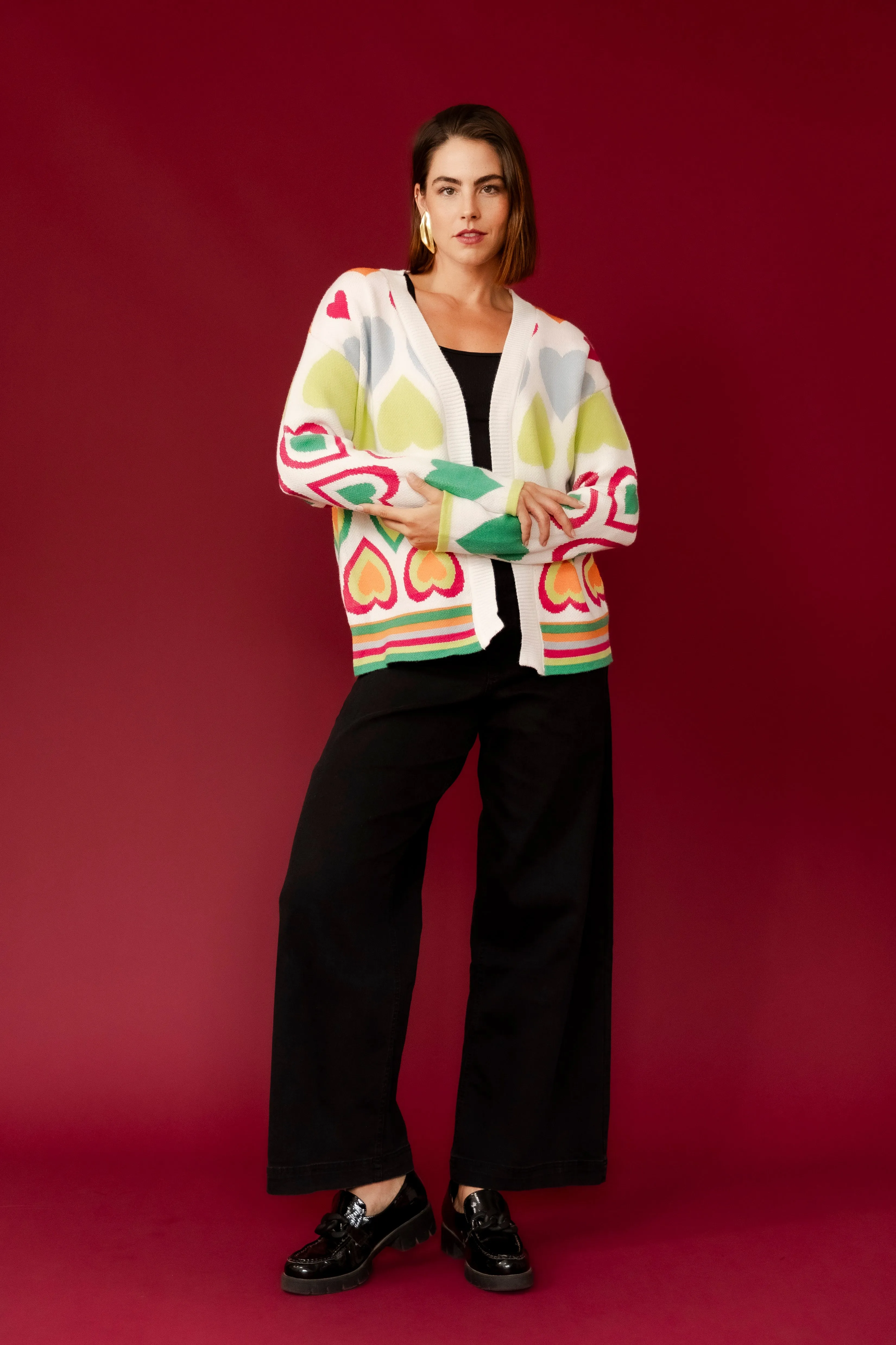GUIDA White Hearts Cardigan