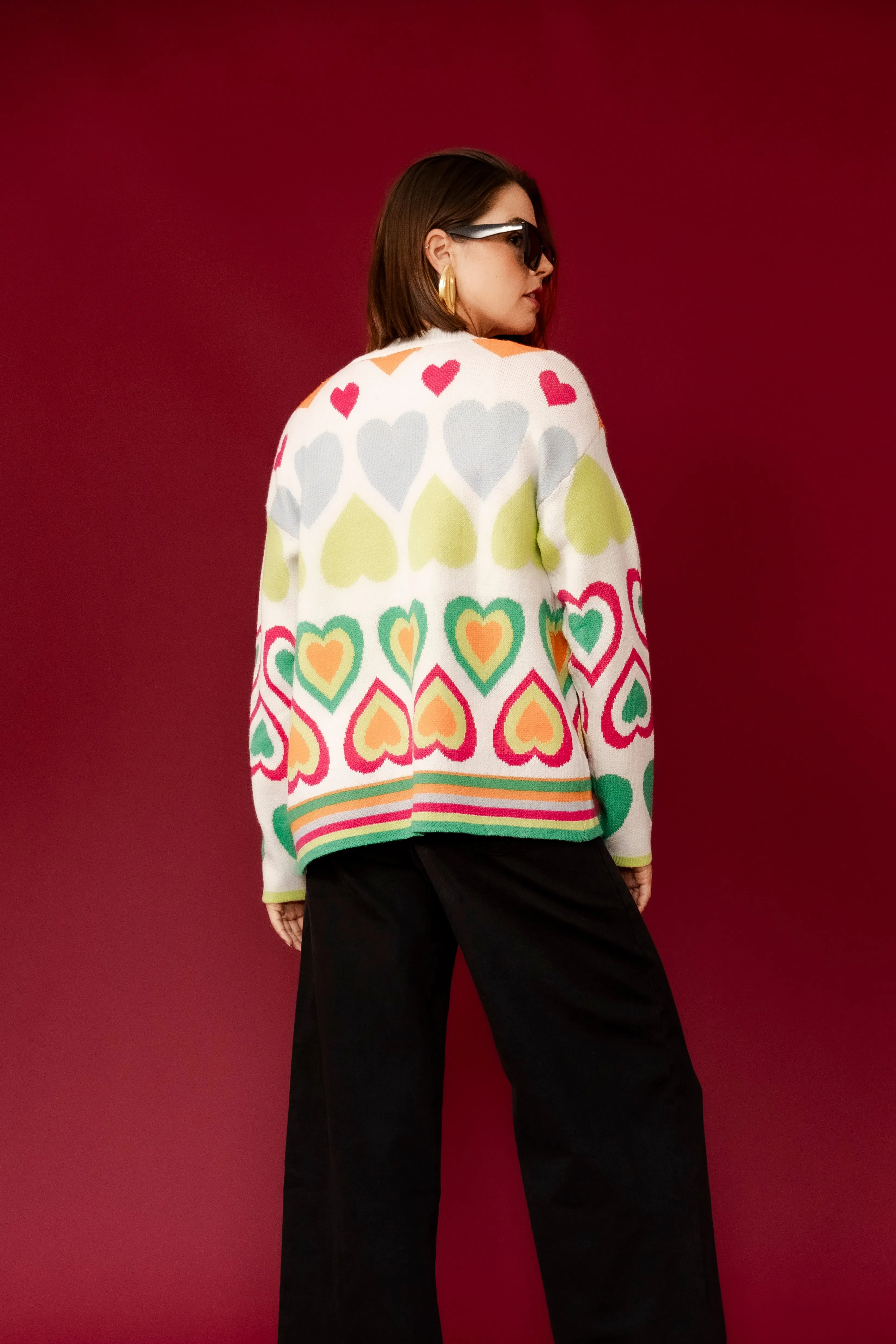 GUIDA White Hearts Cardigan