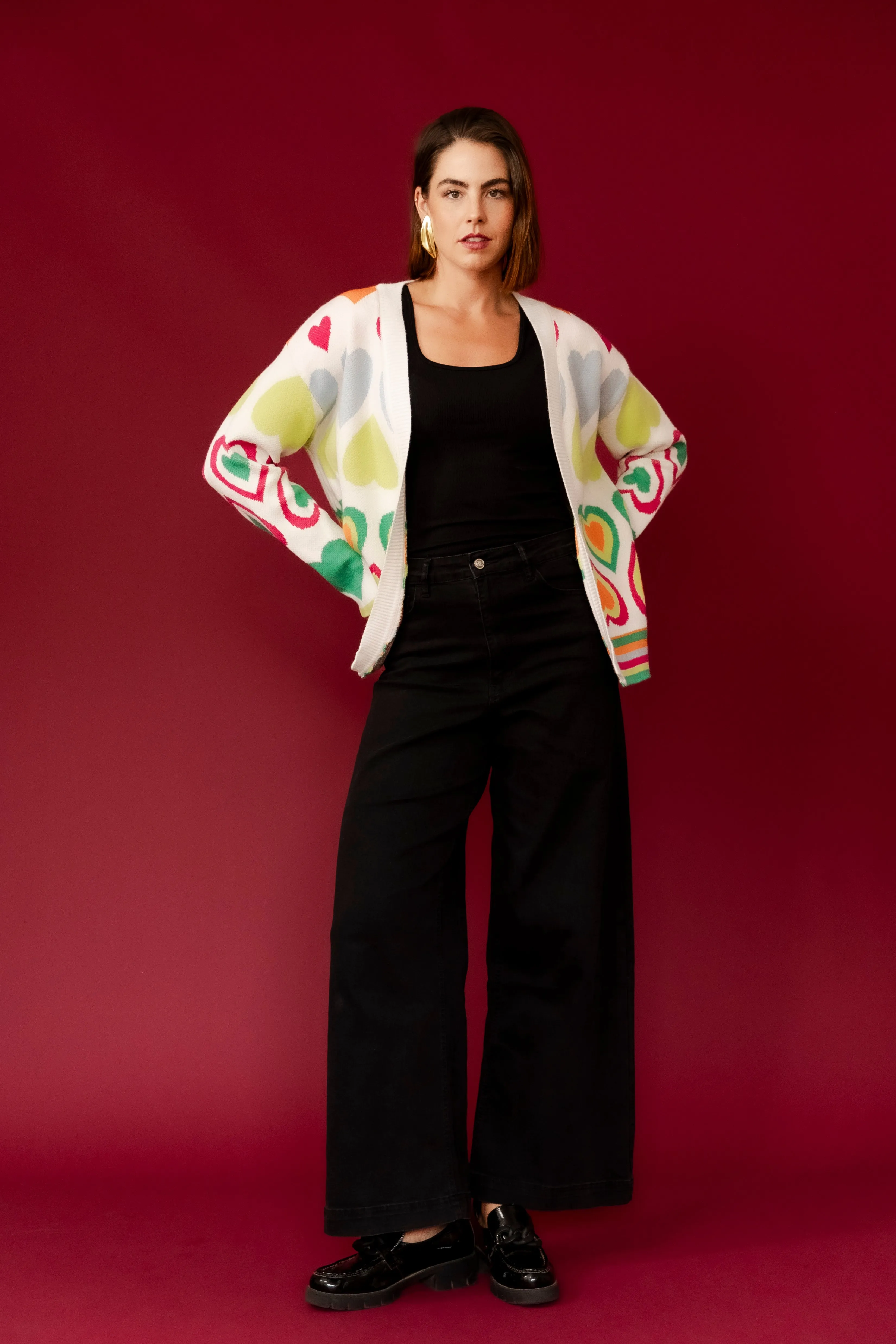 GUIDA White Hearts Cardigan