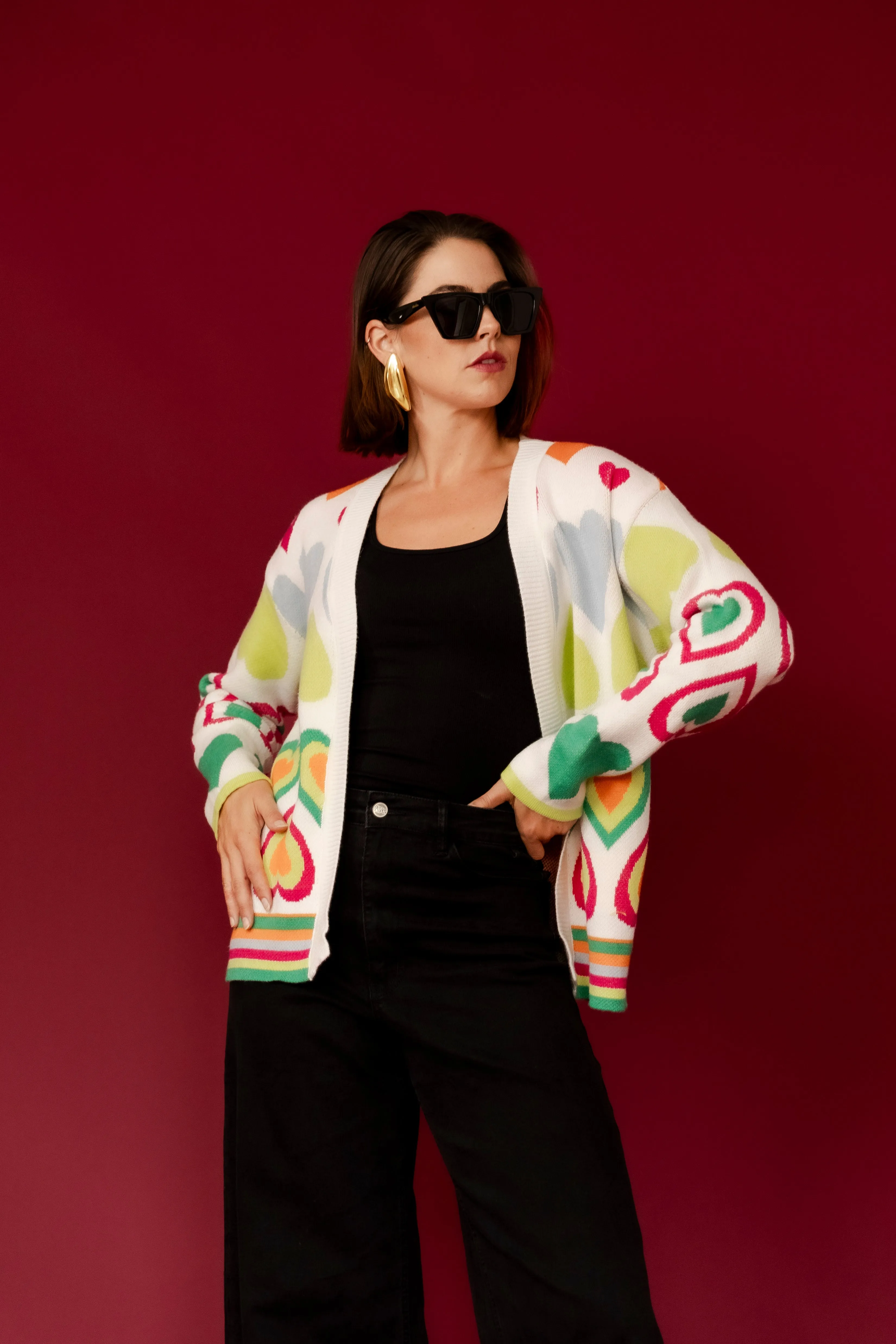 GUIDA White Hearts Cardigan