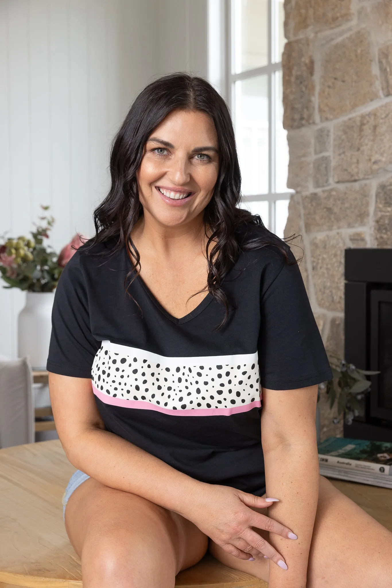 Harlow Tee - Black Leopard