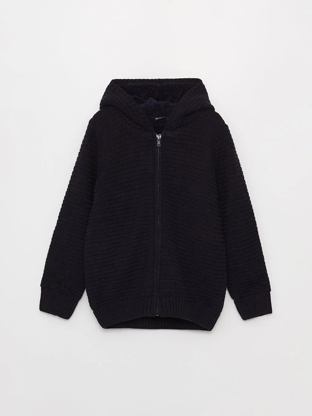 Hooded Basic Long Sleeve Boys Knitwear Cardigan