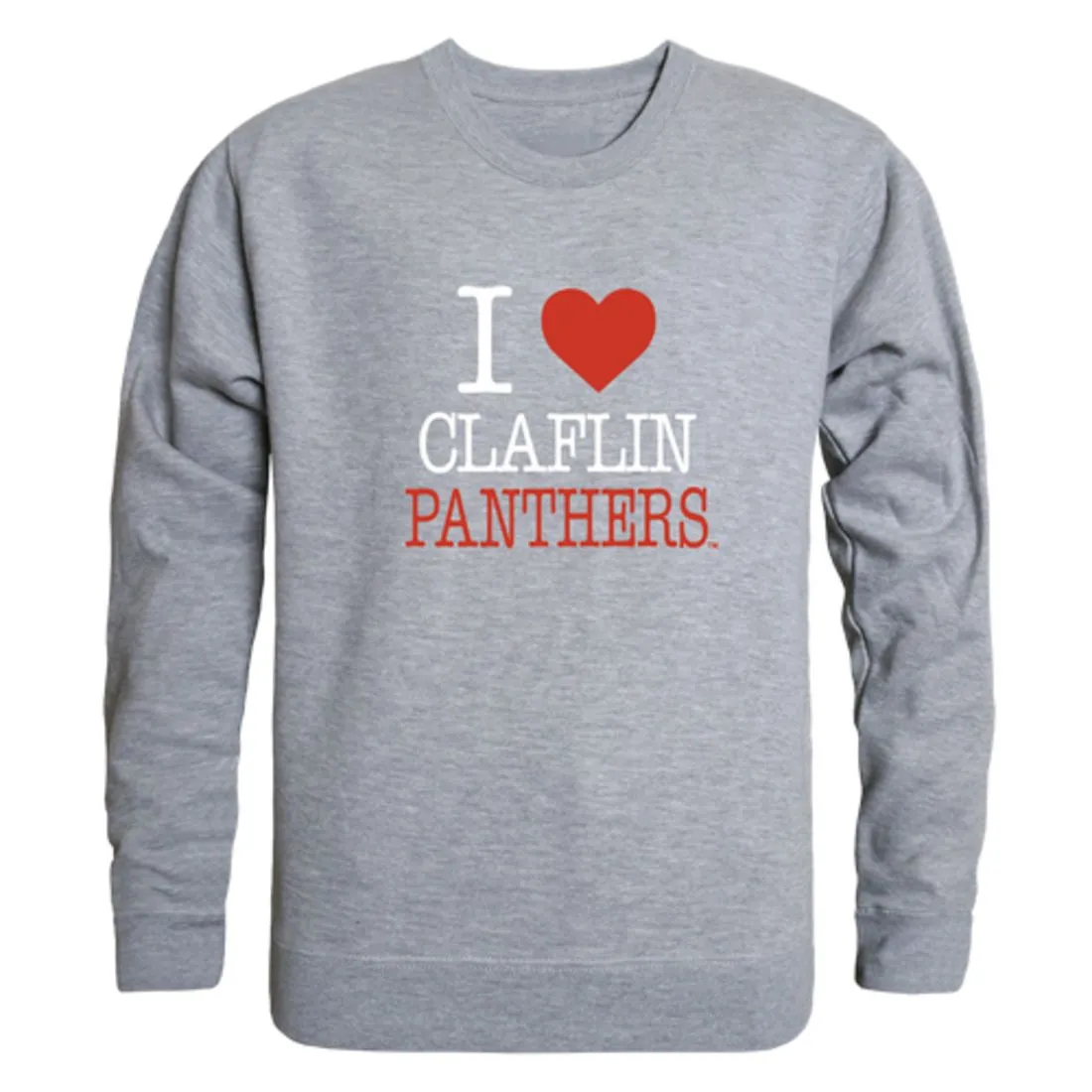 I Love Claflin University Panthers Fleece Crewneck Pullover Sweatshirt