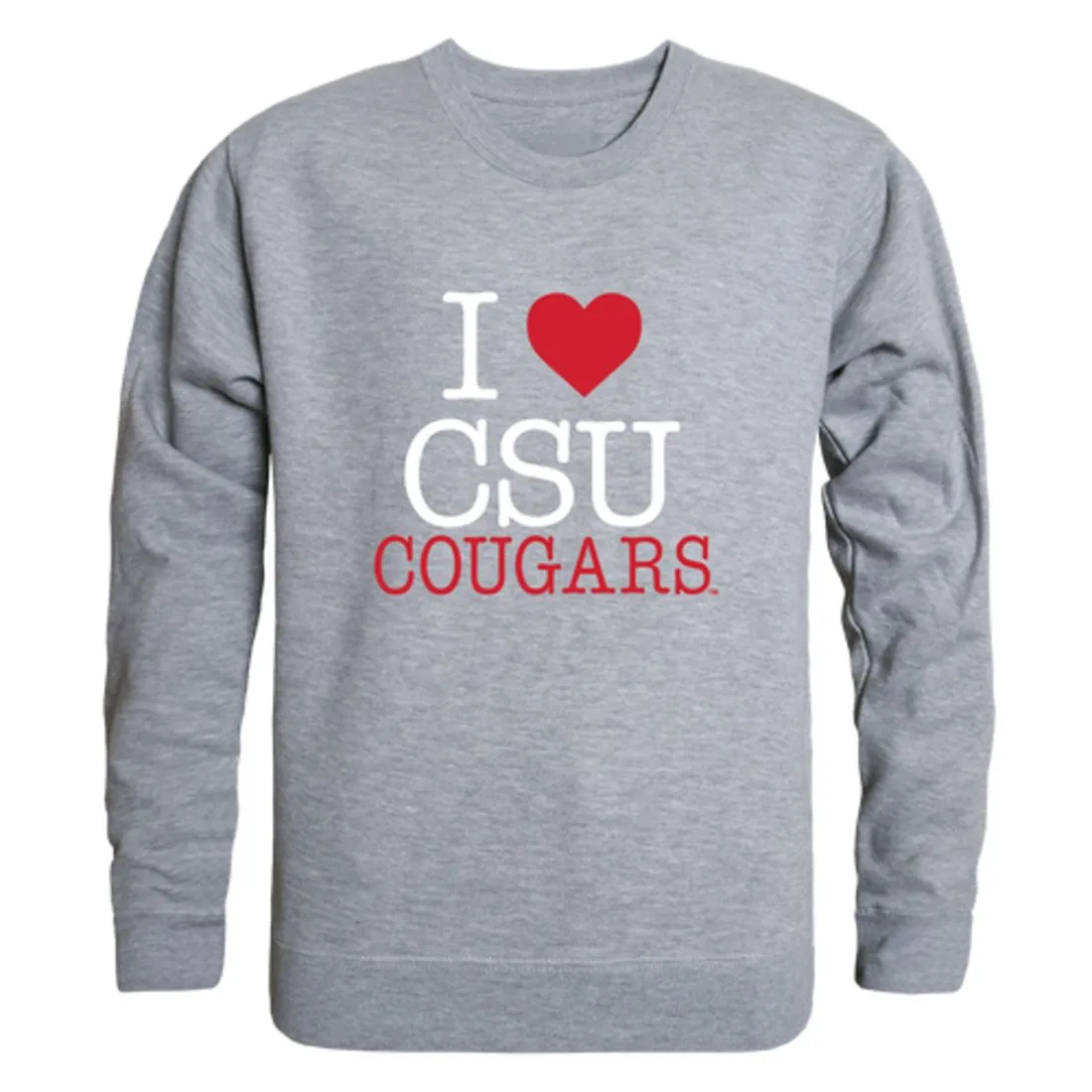 I Love Columbus State University Cougars Fleece Crewneck Pullover Sweatshirt