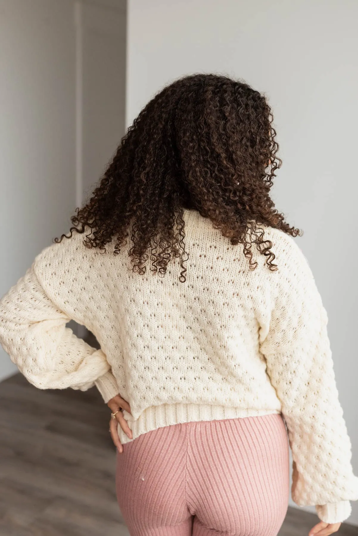 Ilsa Cream Knit Flower Sweater