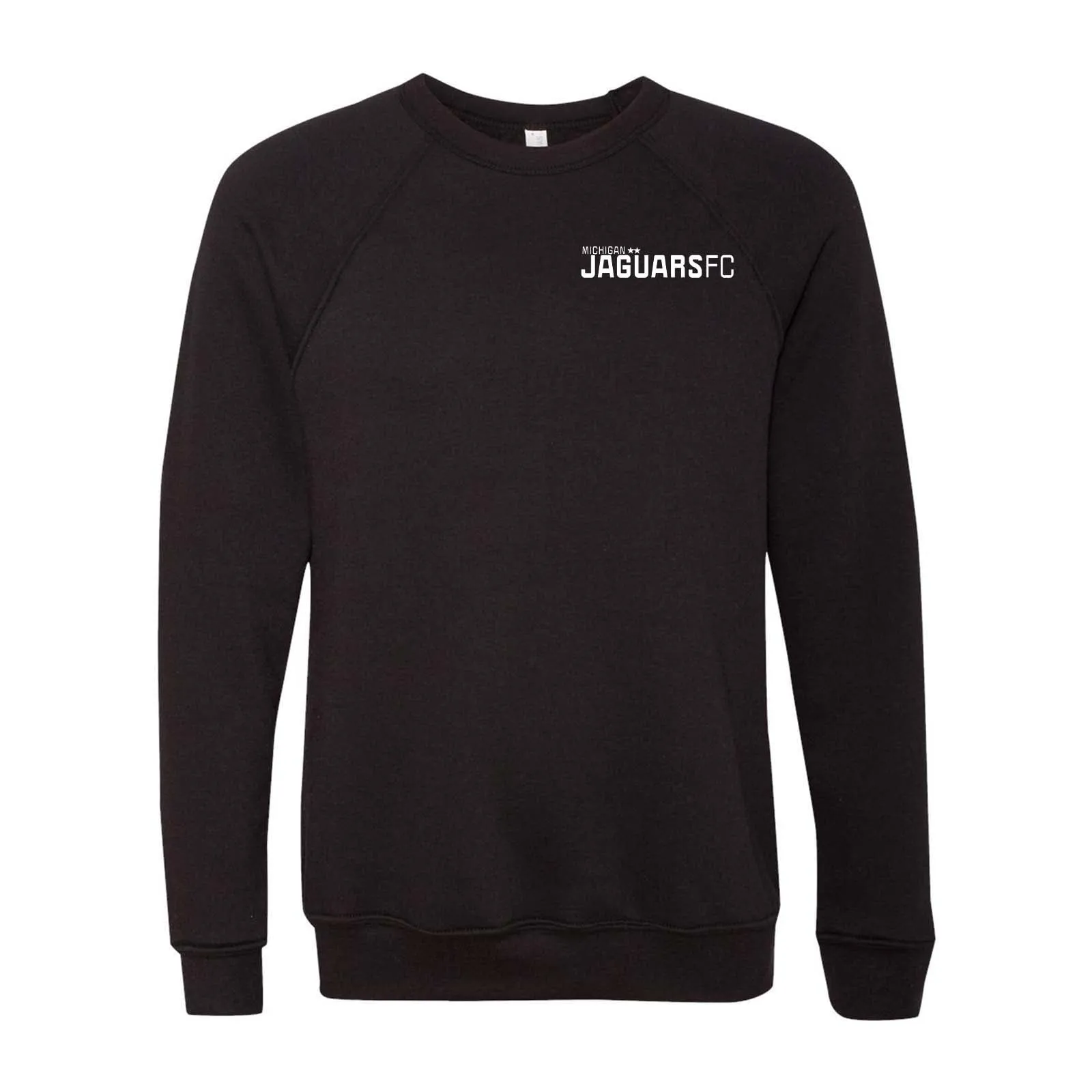 Jaguars Bella   Canvas Unisex Cotton/Polyester Fleece Raglan Crewneck Sweatshirt Embroidery