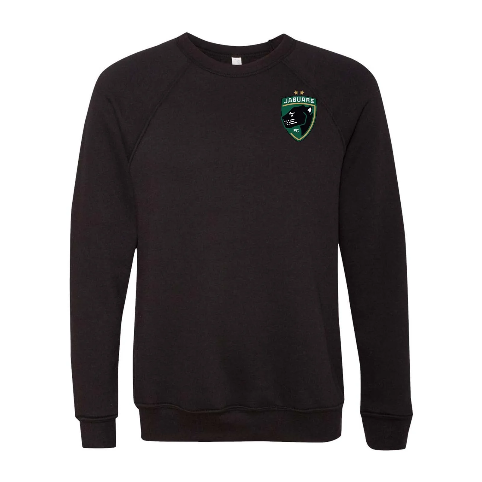 Jaguars Bella   Canvas Unisex Cotton/Polyester Fleece Raglan Crewneck Sweatshirt Embroidery