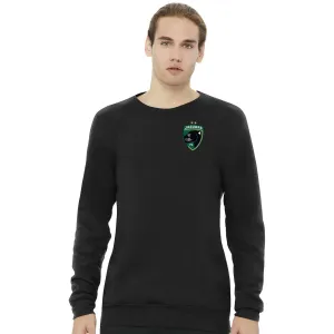 Jaguars Bella   Canvas Unisex Cotton/Polyester Fleece Raglan Crewneck Sweatshirt Embroidery